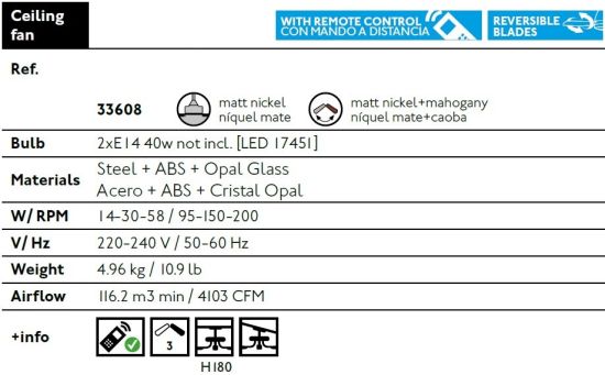 FARO  Ventilador De Techo Mpc 33608 Panay es un producto que se ofrecen al mejor precio