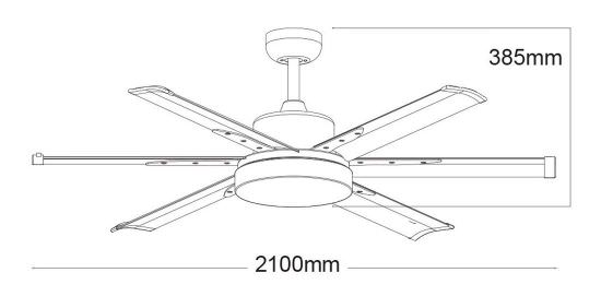 MARTEC  Ventilatore LED Nero Bianco Pale 210 cm è un prodotto in offerta al miglior prezzo online
