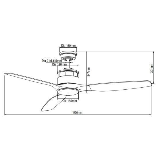 MARTEC  Weier Deckenventilator mit Flgeln ist ein Produkt im Angebot zum besten Preis