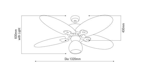 MARTEC  Hamilton 5 blades fan without light is a product on offer at the best price
