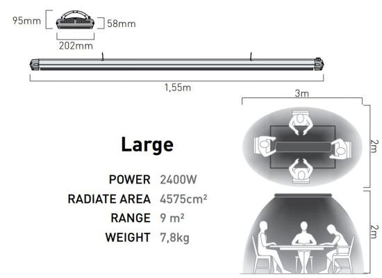 MO-EL  Dunkelstrahler 2200w Silber Mit Dimmer ist ein Produkt im Angebot zum besten Preis