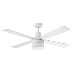 White ceiling fan with light