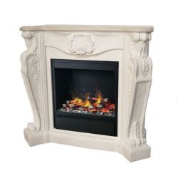 Stone frame electric fireplace