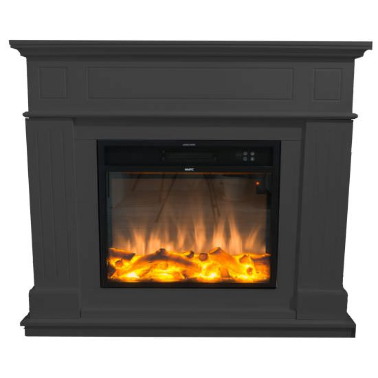 Dark gray fireplace for office