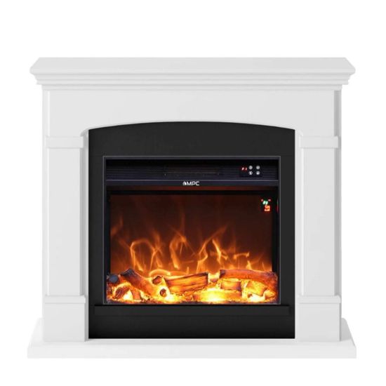 White Floor Standing Fireplace