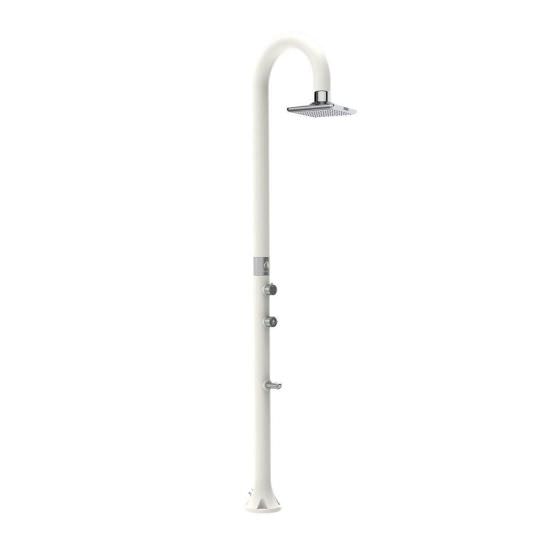 White shower with LED shower head