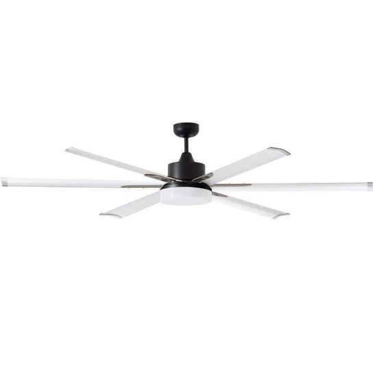 Pelle LED Fan Black Grey 210 cm
