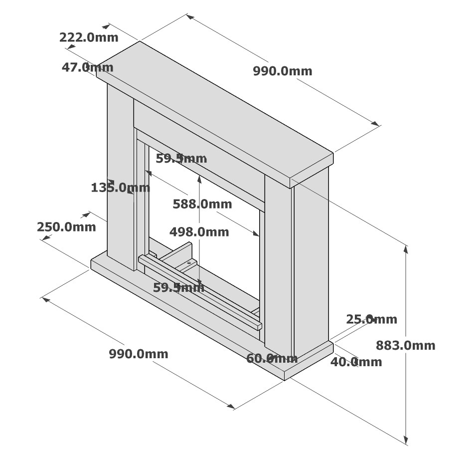 Cornice per caminetto Frode Tagu