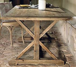 table in aged pine