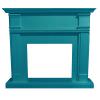 MDF wood frame cladding for turquoise blue Caldera fireplaces for electric insert CAMINETTO-VULCANO or existing burner. Timeless classic design. Dimensions