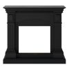 Cornice Nero Profondo Per Caminetto Cetona, Per Inserto Elettrico Caminetto-vulcano Struttura In Ottimo Legno Mdf Misure Lxpxh 113,7x28,2x102,2 Cm