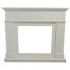 Cadre en bois MDF, placage pour les chemines Pienza en blanc crme. Cadre pour insert lectrique VULCANO. Cadre en bois facile  assembler. Dimensions LxLxH 110x24,9x94,9 cm