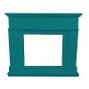 MDF wood frame, veneer for Pienza fireplaces turquoise blue color. Frame for electric insert VULCANO. Easy to assemble wooden frame. Measurements LxWxH 110x24.9x94.9 cm