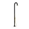 Black and gold Polyethylene outdoor shower with hot and cold water with hand shower. Mixer to regulate the water temperature. Double water connection, bottom and side. For outdoor and indoor use. Sined 2022 Special edition