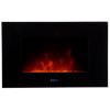 Wall-mounted electric fireplace with colored LEDs model VOLCANO Efydis 4 realistic colors of the flame. red. green. blue and yellow. Total power 2000W Remote control included and protection against overheating Tempered glass front of 6 mm
