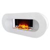 Economical electric fireplace model Efydis Ovalia LED insert under the shelf that illuminates and returns an ultra realistic effect of the flames Possibility of positioning on the wall or floor No assembly, delivered already assembled 2000W