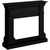 Schwarze Holzverkleidung fr Kamin