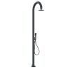 Aluminum Shower System, Gray Color, With Hot And Cold Water Function. Equipped With Round Anti-lime Shower Head And Double Water Connection. Ideal For Gardens, Swimming Pools, Campsites, Hotels, Bathing Establishments, Spas.