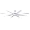 Ceiling fan without light Mini Albatross White Very quiet fan with 5-speed DC motor and remote control with switch-off timer 6-blade aluminium fan diameter 165 cm suitable for rooms from 25 to 35 square meters