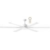 Ceiling Fan Albatross without Light Large Fan Grey body with 6 blades diameter 210 cm white color Low consumption DC motor 5 speed with remote control Reversible rotation fan for summer and winter use.