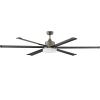 Complete fan Albatross Grey and Black Ceiling fan with LED Light SMD 24W Low consumption DC motor 5 speeds 6 Black aluminium blades Diameter 210 cm Remote control included Reversible rotation