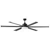 Ceiling fan with LED light SMD 24W Albatross series Ceiling fan black with low power consumption dc motor Features 6 aluminum blades with a diameter of 210 cm and 5 speed levels Remote control included Reversible rotation