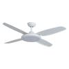 Ceiling Fan Beret White Satin Light LED 24W SMD Tricolor Fan with 4 blades in ABS diameter 132 cm Summer Winter Function Motor 3 speed Power 65W Wall speed control type 3 with light switch with remote control
