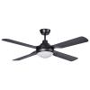 Ceiling Fan Discovery Black Fan with LED Light 15W SMD Tricolor Fan 4 ABS Blades Diameter 120 cm suitable for indoor and outdoor covered 3-speed motor Remote control included Reversible rotation