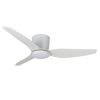 Flush Ceiling Fan White Fan with 3 blades in ASB Diameter 127 cm Light LED SMD 15W Tricolor Fan with reversible rotation 55W motor at 3 speeds Wall controller and remote control included