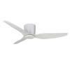 Ceiling Fan without Light Flush White Fan with 3 blades in ASB Diameter 127 cm Fan with reversible rotation 60W motor at 3 speeds Wall regulator and remote control included