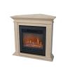 Electric fireplace with remote control Corner fireplace complete with frame, Cadiz Corner fossil stone and Lucius insert with flame effect and decorative woods LED technology. Power 0-700-1400W adjustable Dimensions 950x980x198 mm.