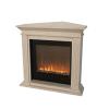 Corner electric fireplace complete with Cadiz Corner fossil stone surround and Trivero 70 electric insert with realistic LED flame effect. Total power 800W adjustable. Measurements 950x980x198 mm. Touch screen and remote control included.