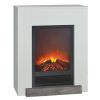 Complete fireplace Ruby Fires Hamar Elski Electric fireplace with remote control included White MDF wooden frame to be painted as you like and insert burner Elski electric 0-600-1200W Flame effect and decorative burning Woods