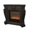 Black electric fireplace with LED insert