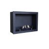 Recessed Bioethanol Fireplace Ruby Fires Riano Complete With Black Box And Burner Box With Burner That Can Be Matched With Mdf Adra, Baza, Elda Rubyfires Frames, Or For Recessed Installation In Masonry Or Plasterboard Walls.