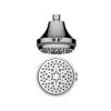 Round rain shower head with infrared sensor and different LED light depending on the water temperature. Multifunctional shower head in chromed ABS with 4 jet functions Rain, Mist, Massage with rain, Massage
