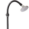 Solar heated Garden Shower with tray, Black Economical PVC shower 9 Litres tank 10 cm round ABS shower head and mixer Height 213cm Max pressure 3 Bars. Ideal for a refreshing shower after a hot summer day!