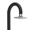 Black Polyethylene shower with hot and cold water with square I-SWITCH LED shower head .Double water connection, bottom and side. It can be positioned outside or inside the house. Super equipped. H 223,5 cm
