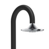 Black Polyethylene shower with hot and cold water with round I-SWITCH shower head. Double water connection,bottom and lateral. It can be placed outside or inside the house. Change the water jet with just the movement of a hand.