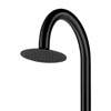 Palau Sined black Shower with shower head diameter 25 cm Shower for indoor and outdoor use with mixer and foot wash Body in Stainless Steel AISI 316 and accessories in Stainless Steel AISI 304 Shower with hot and cold water connections on the base