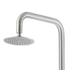 Simius satin stainless steel shower Cold water shower for garden and swimming pool Structure in stainless steel AISI 316 with shower head diameter 20 cm body diameter 38 mm Accessories in stainless steel AISI 304