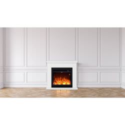 White floor fireplace
