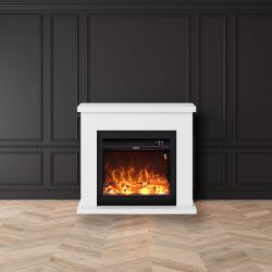 White Floor Fireplace