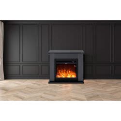 New gray floor fireplace