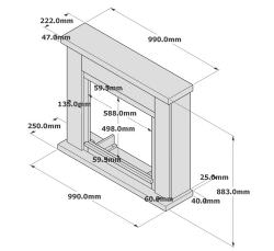 Floor Standing Oak Fireplace