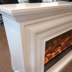 White representative fireplace
