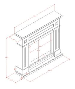 Dark gray fireplace for office