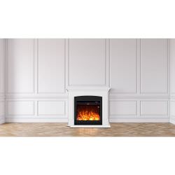 White Floor Standing Fireplace