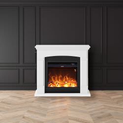 White Floor Standing Fireplace