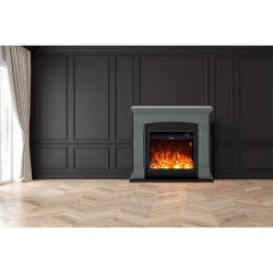 Dark Gray Floor Fireplace